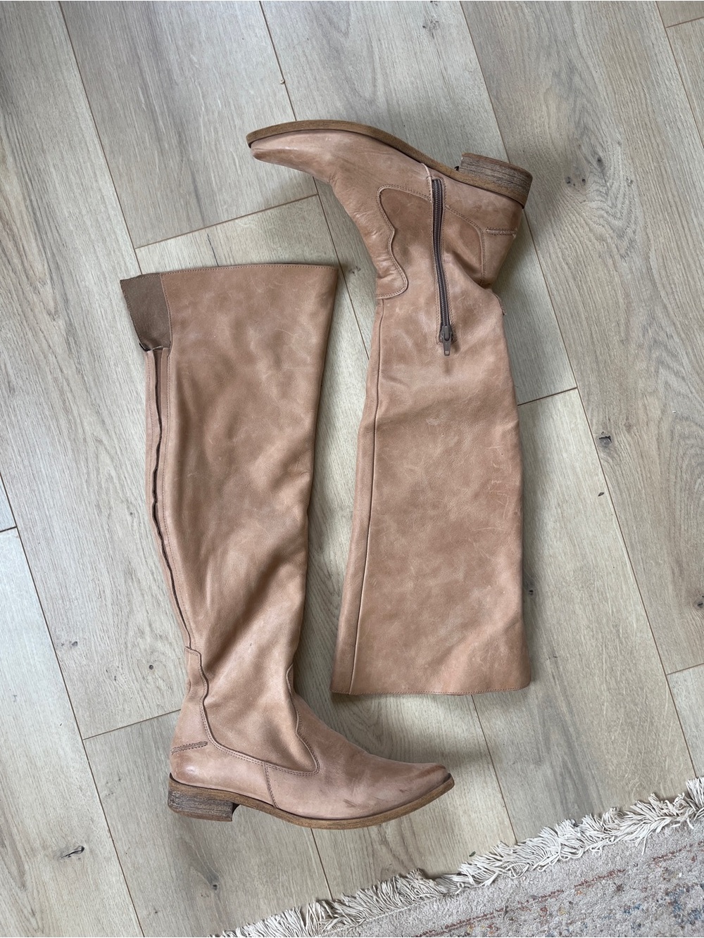 Free People Over-the-Knee soft leather Boots in Cognac - Picture 4 of 4